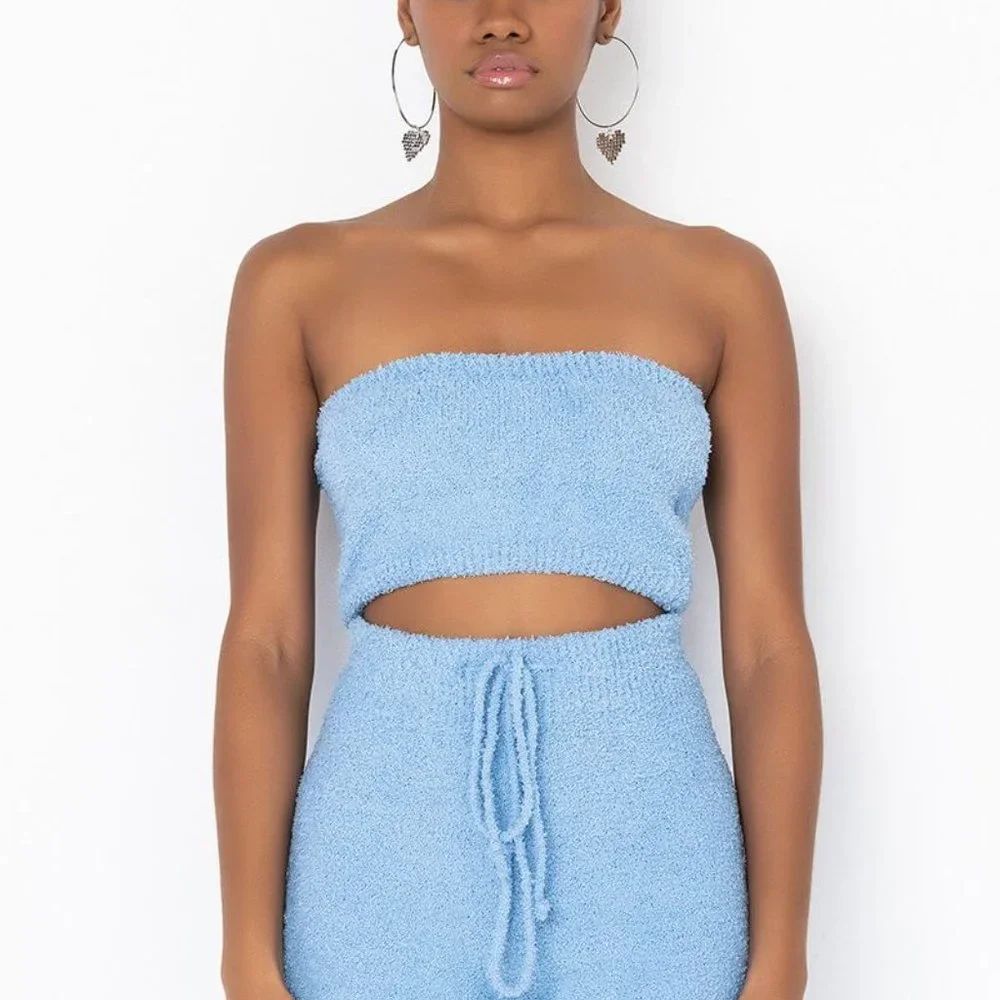 Stasia Teddy: Powder Blue Tube Top Medium - Picture 4 of 5